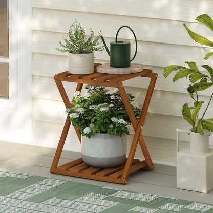 Outdoor Toolless Multipurpose Folding Display Shelf, Plant Stand, Side Table