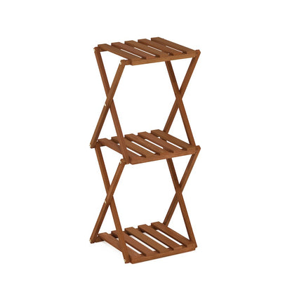 Outdoor Toolless Multipurpose Folding Display Shelf, Plant Stand, Side Table