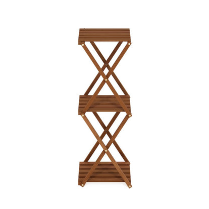 Outdoor Toolless Multipurpose Folding Display Shelf, Plant Stand, Side Table