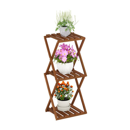 Outdoor Toolless Multipurpose Folding Display Shelf, Plant Stand, Side Table