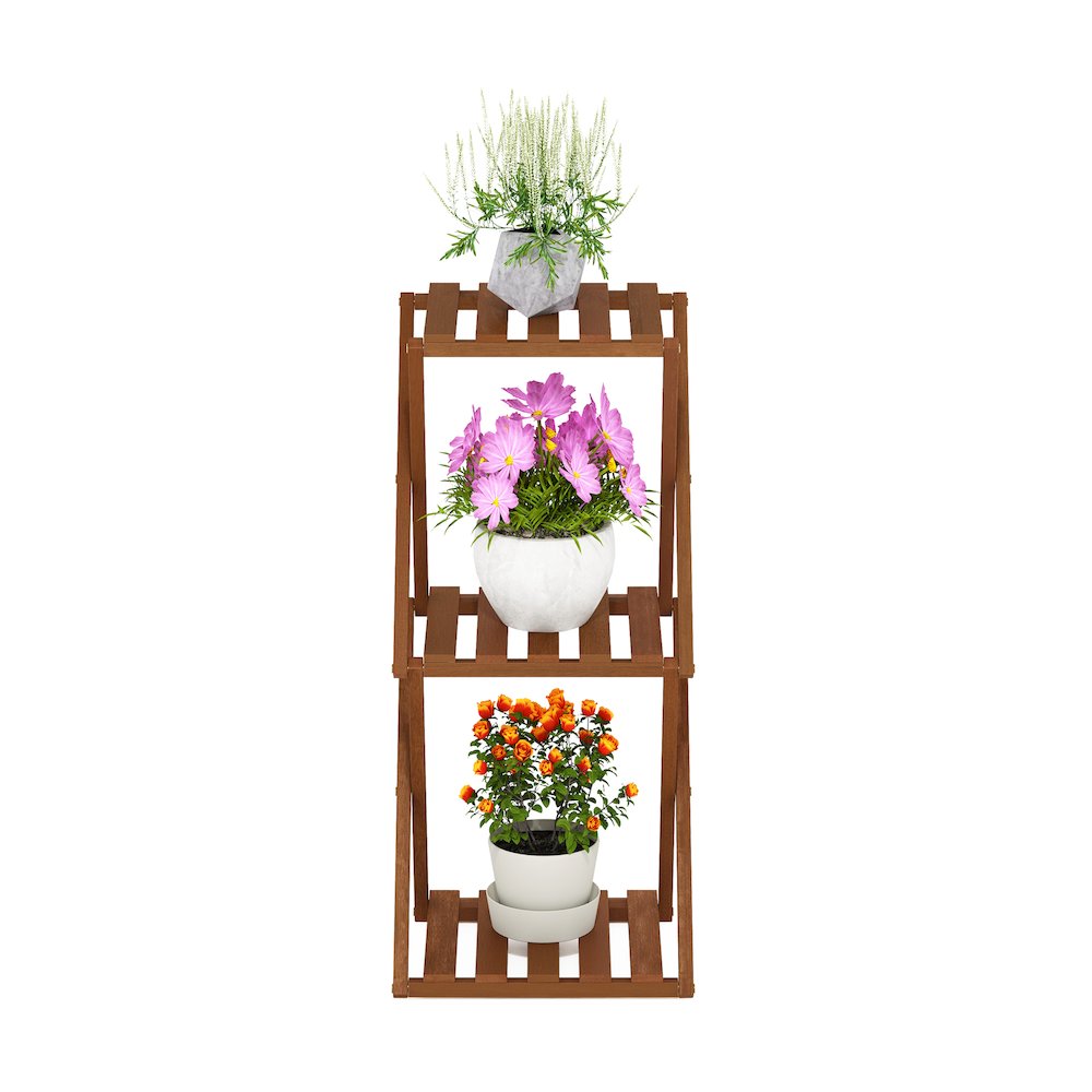 Outdoor Toolless Multipurpose Folding Display Shelf, Plant Stand, Side Table