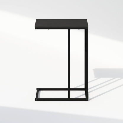 C-Shaped Side Table, End Table for Couch, Sofa & Bed with Metal Frame, Americano