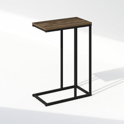 C-Shaped Side Table, End Table for Couch, Sofa & Bed with Metal Frame