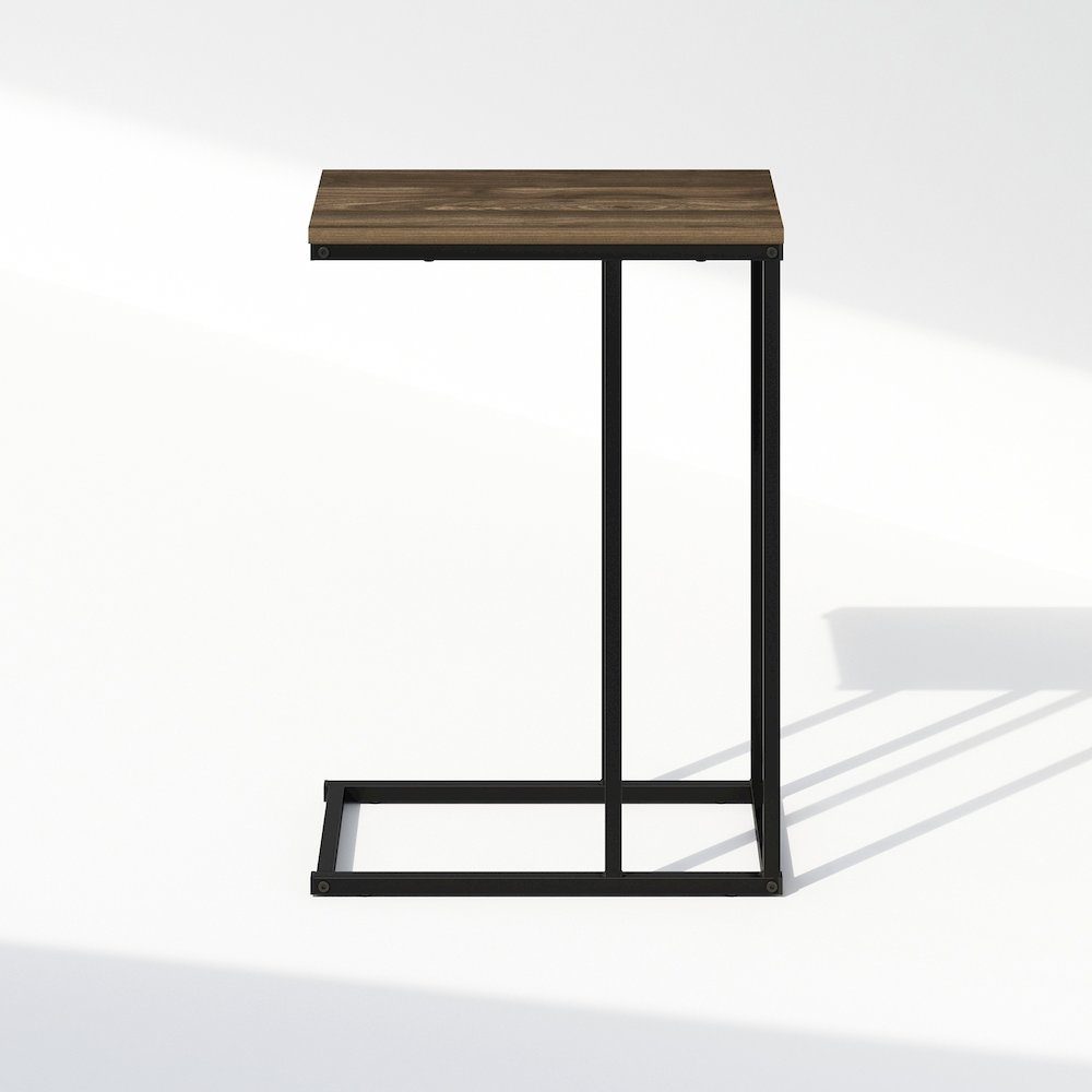 C-Shaped Side Table, End Table for Couch, Sofa & Bed with Metal Frame