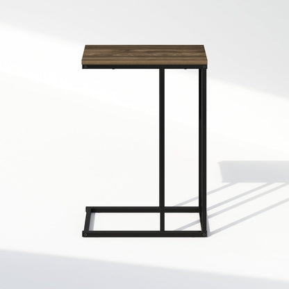 C-Shaped Side Table, End Table for Couch, Sofa & Bed with Metal Frame