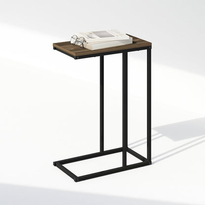 C-Shaped Side Table, End Table for Couch, Sofa & Bed with Metal Frame