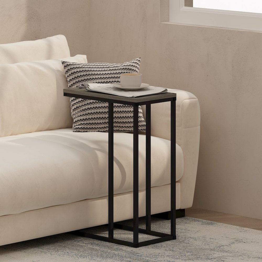 C-Shaped Side Table, End Table for Couch, Sofa & Bed