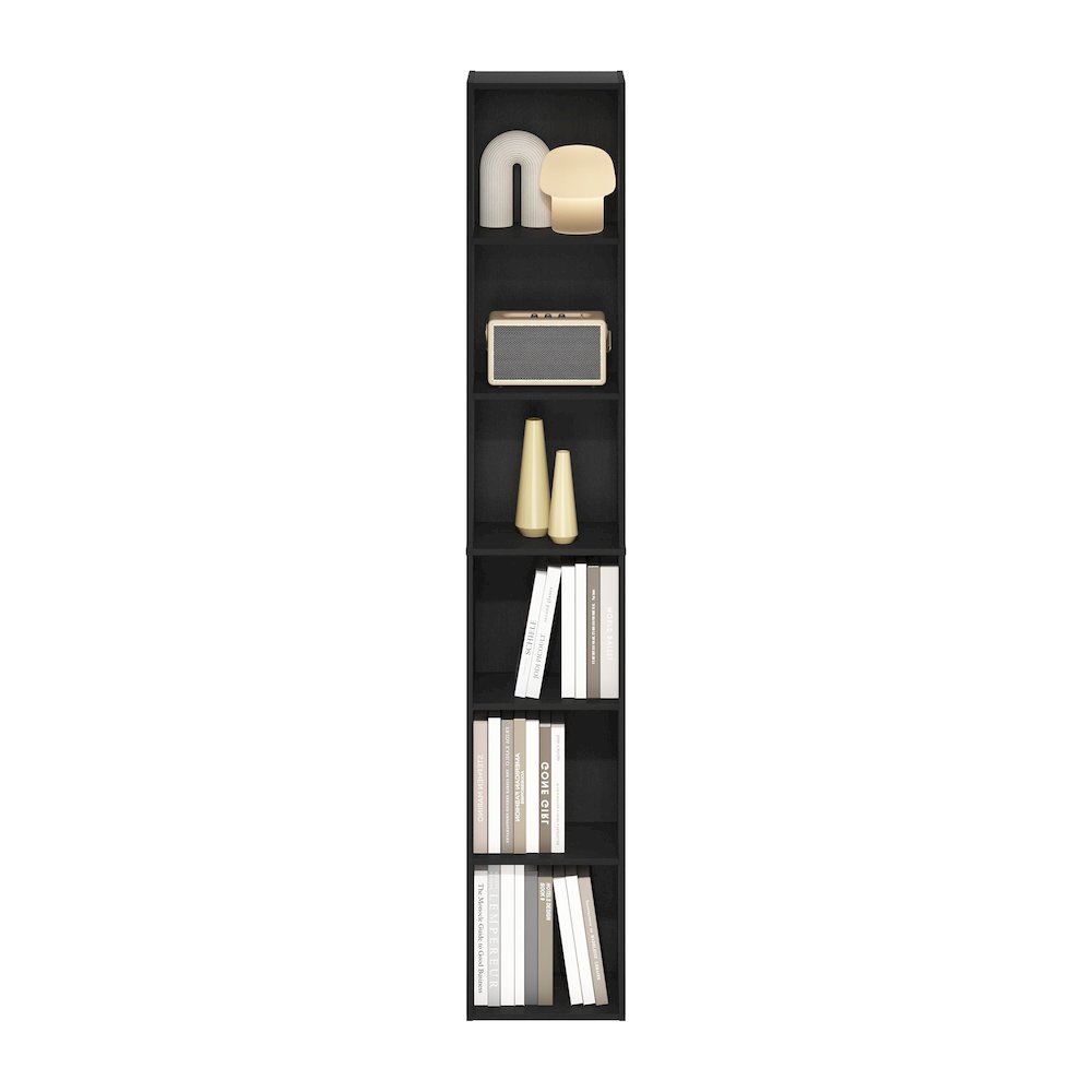 Luder 6-Tier Open Shelf Bookcase, Blackwood
