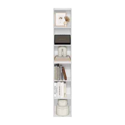 Luder 6-Tier Open Shelf Bookcase, White