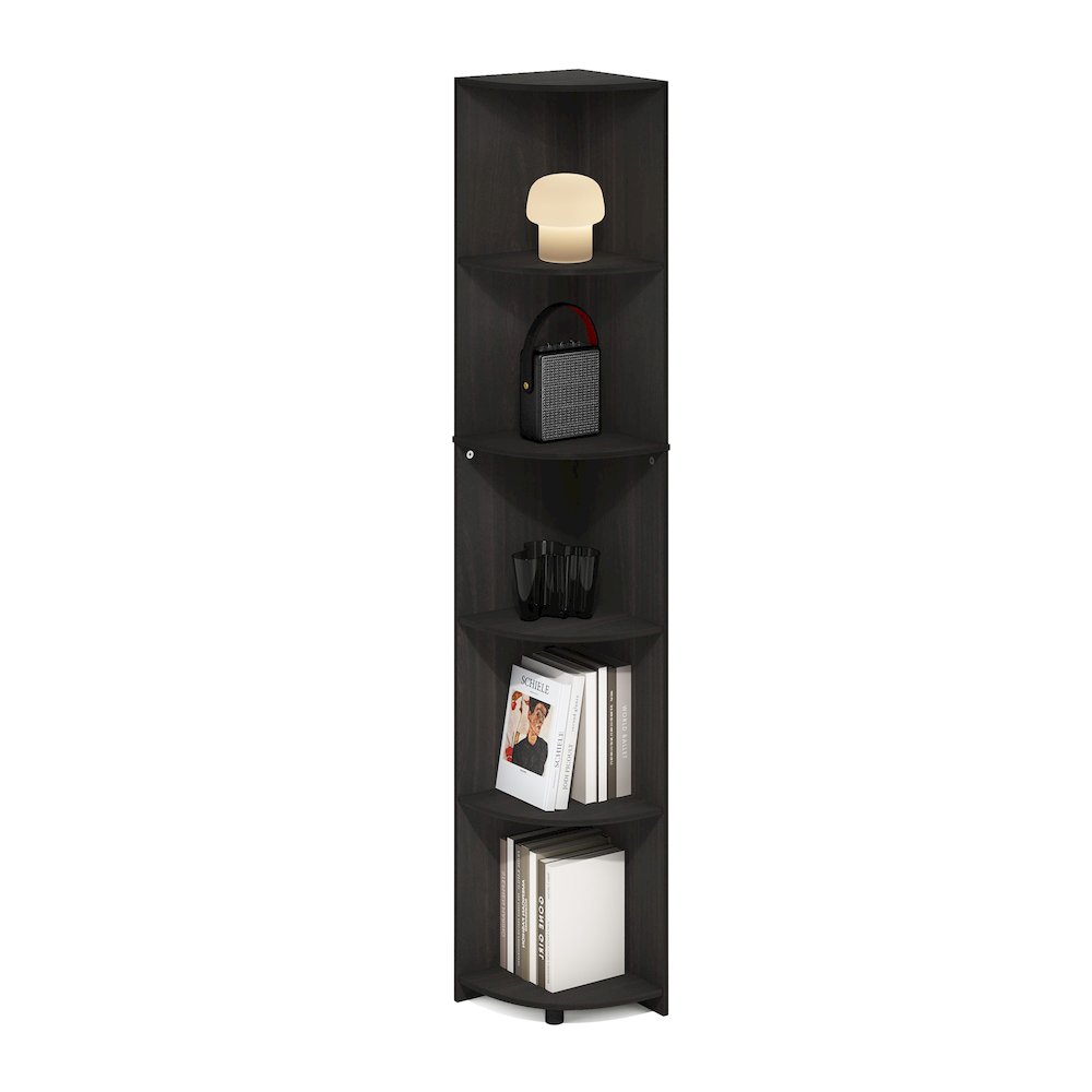 Econ 5-Tier Corner Shelf Bookcase, Bookshelf, Espresso