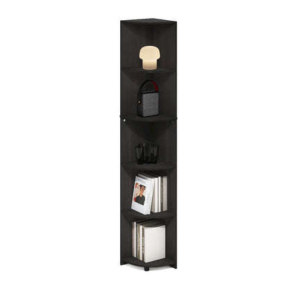 Econ 5-Tier Corner Shelf Bookcase, Bookshelf, Espresso