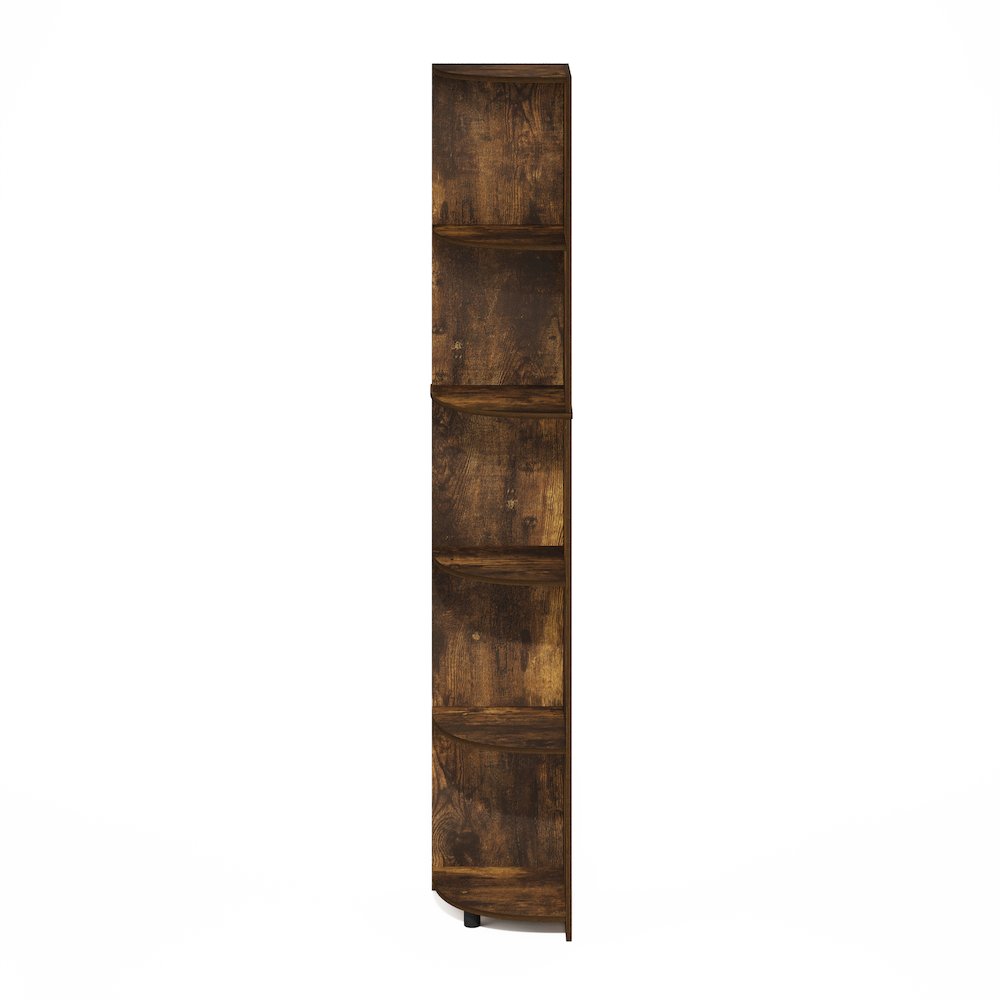 Econ 5-Tier Corner Shelf Bookcase, Bookshelf, Amber Pine