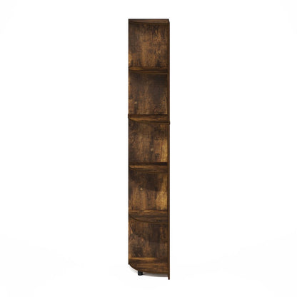 Econ 5-Tier Corner Shelf Bookcase, Bookshelf, Amber Pine