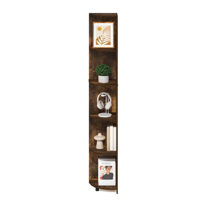 Econ 5-Tier Corner Shelf Bookcase, Bookshelf, Amber Pine