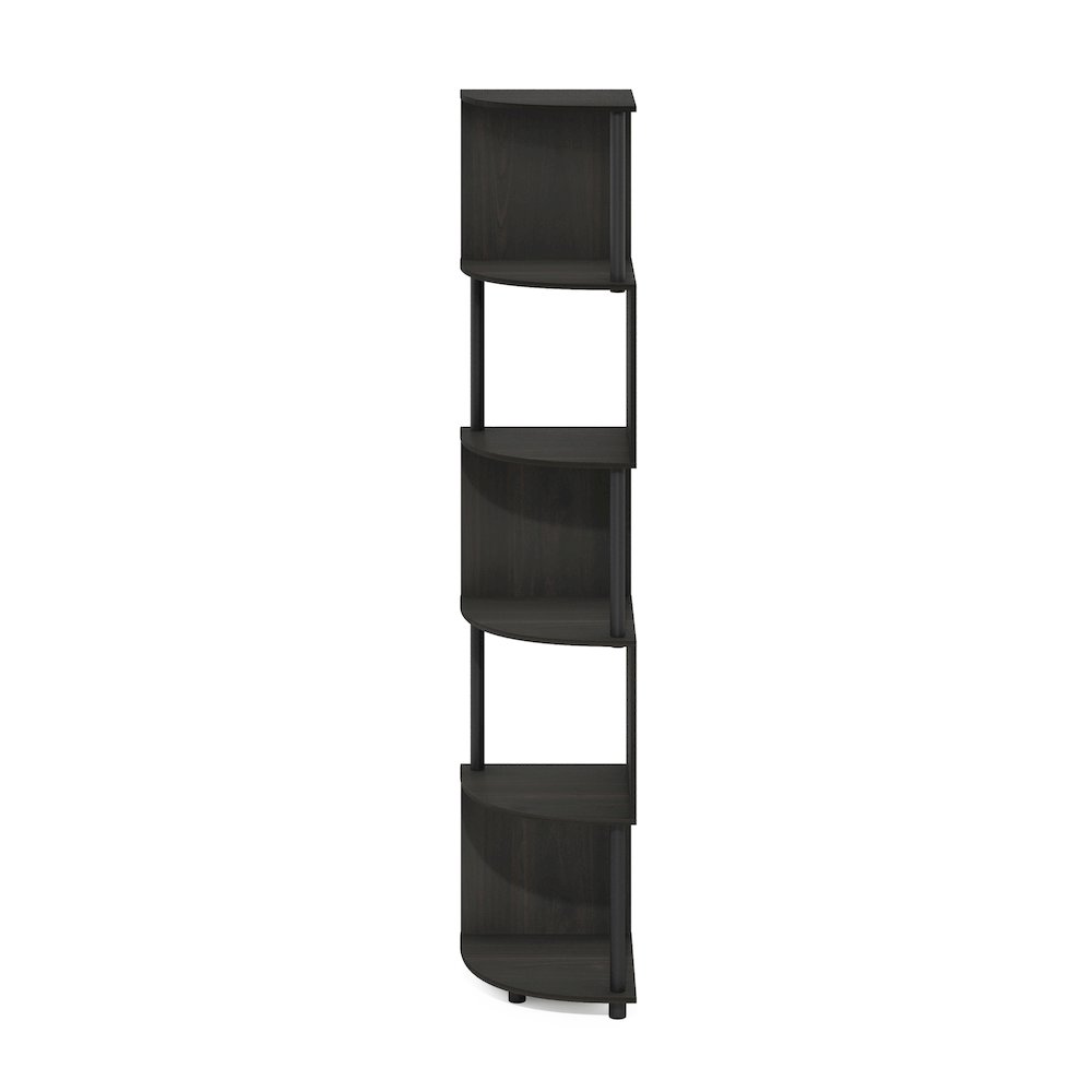 Econ 5-Tier Zigzag Corner Shelf Bookcase, Bookshelf, Espresso/Black
