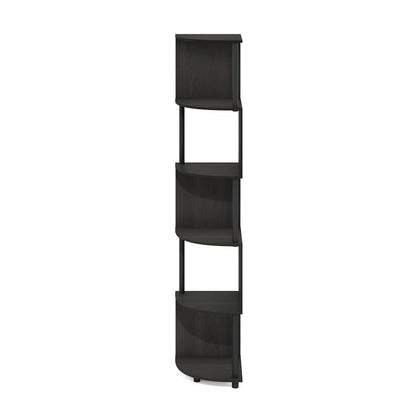 Econ 5-Tier Zigzag Corner Shelf Bookcase, Bookshelf, Espresso/Black