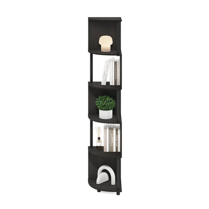 Econ 5-Tier Zigzag Corner Shelf Bookcase, Bookshelf, Espresso/Black