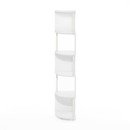 Econ 5-Tier Zigzag Corner Shelf Bookcase, Bookshelf, White/White