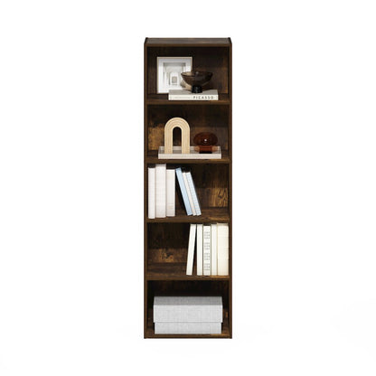 Luder 5-Tier Reversible Color Open Shelf Bookcase, Amber Pine