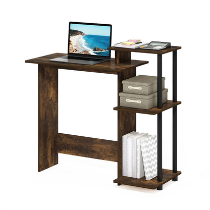 Efficient Home Laptop Notebook Computer Desk, Amber Pine/Black