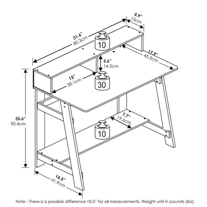 Simplistic A Frame Computer Desk, Amber Pine