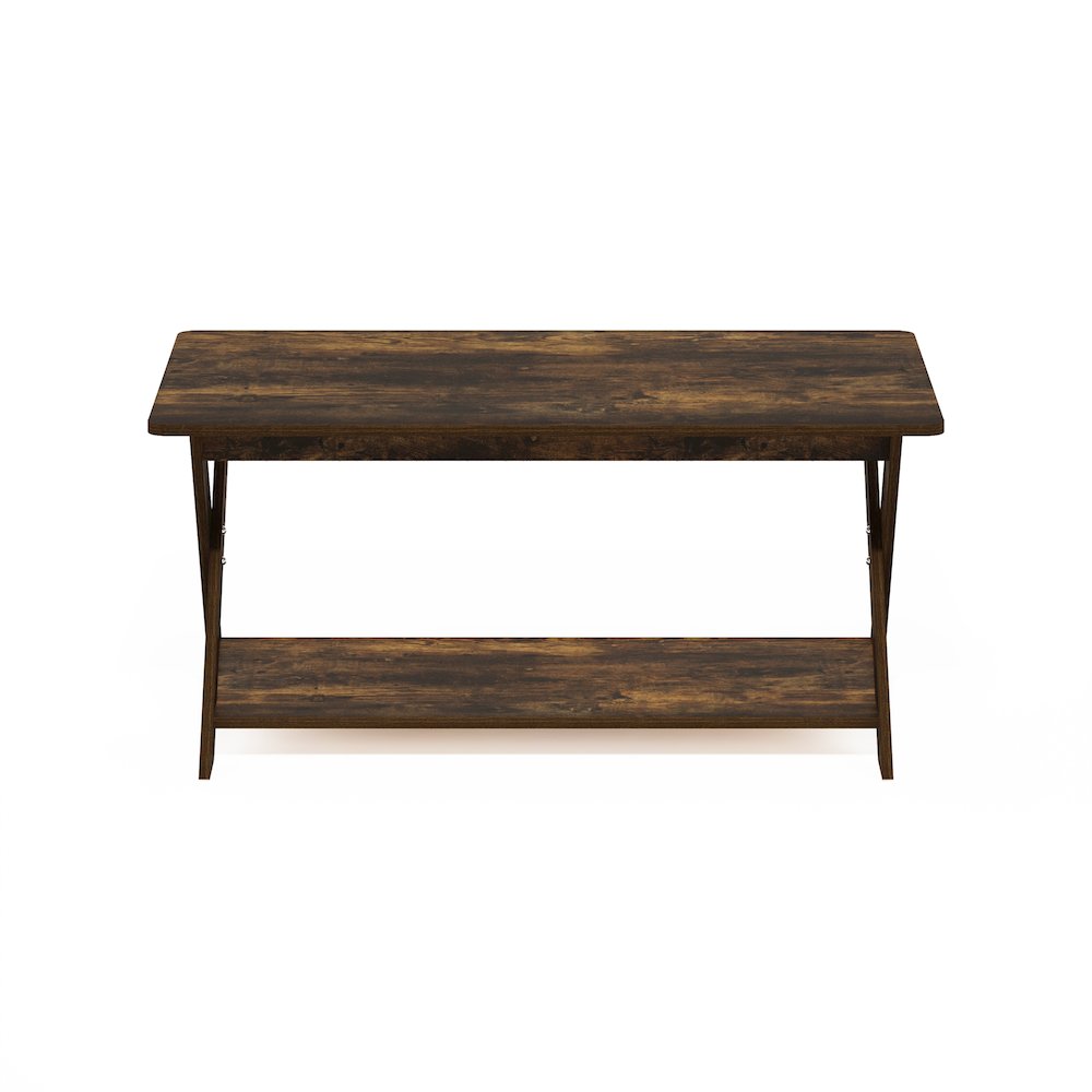 Modern Simplistic Criss-Crossed Coffee Table, Amber Pine