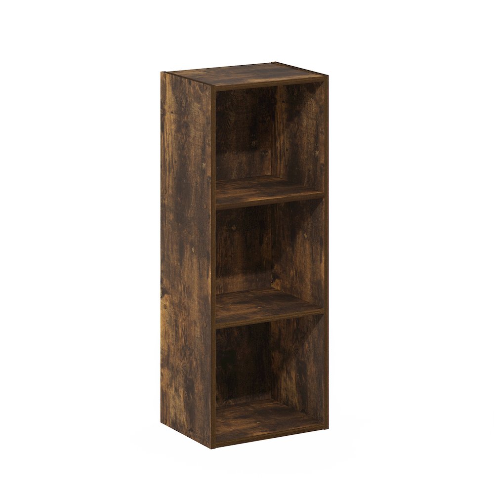 Pasir 3-Tier No Tool Assembly Open Shelf Bookcase, Amber Pine