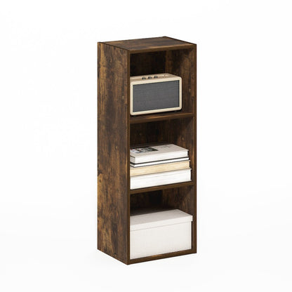 Pasir 3-Tier No Tool Assembly Open Shelf Bookcase, Amber Pine