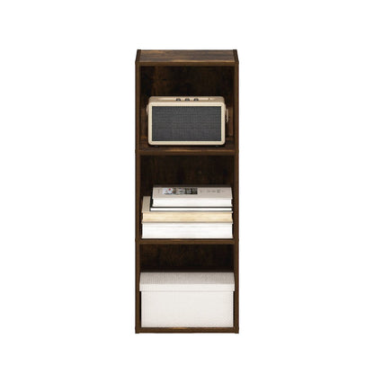 Pasir 3-Tier No Tool Assembly Open Shelf Bookcase, Amber Pine