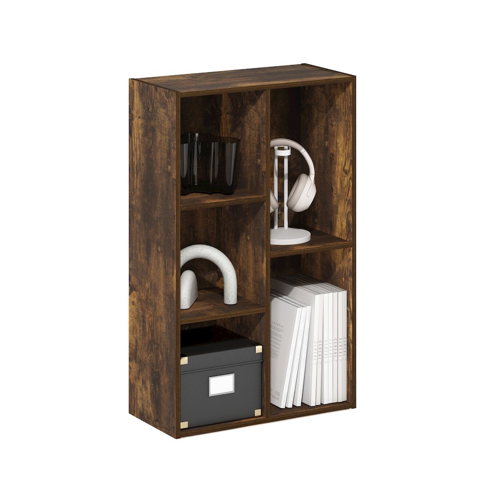 Luder 5-Cube No Tool Assembly Open Shelf, Amber Pine