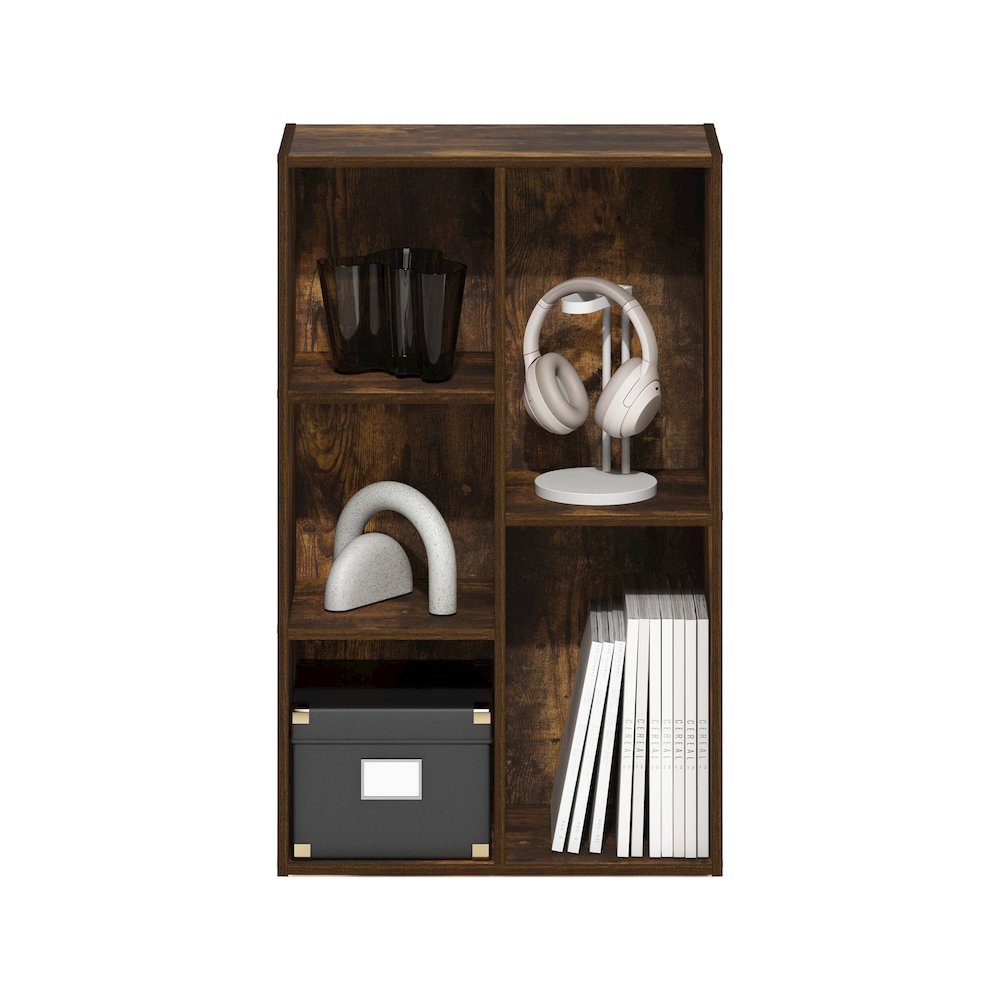 Luder 5-Cube No Tool Assembly Open Shelf, Amber Pine