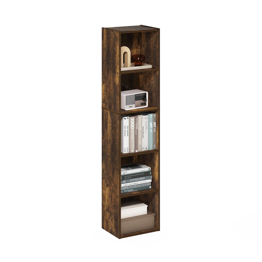 Pasir 5-Tier Open Shelf Bookcase, Amber Pine