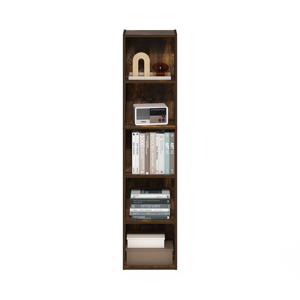 Pasir 5-Tier Open Shelf Bookcase, Amber Pine