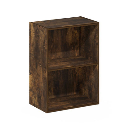 Luder 2-Tier Open Shelf Bookcase, Amber Pine