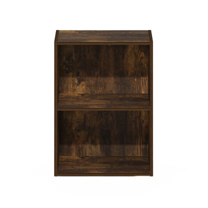 Luder 2-Tier Open Shelf Bookcase, Amber Pine