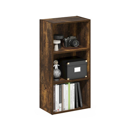 Luder 3-Tier Open Shelf Bookcase, Amber Pine