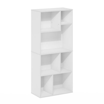 Daly 7-Cube Irregular Cubes Bookcase, Bookshelf, Storage Organizer, White
