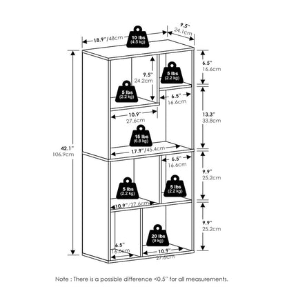 Daly 7-Cube Irregular Cubes Bookcase, Bookshelf, Storage Organizer, White