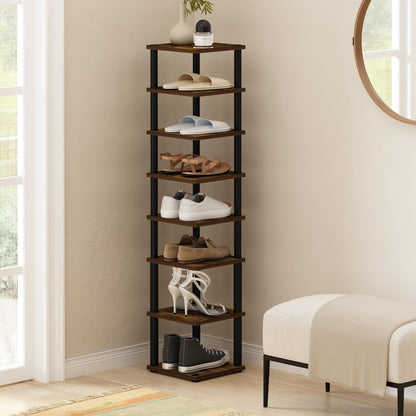 8-Tier Vertical Space Saving Free Standing Shoe Tower, Shoe Rack