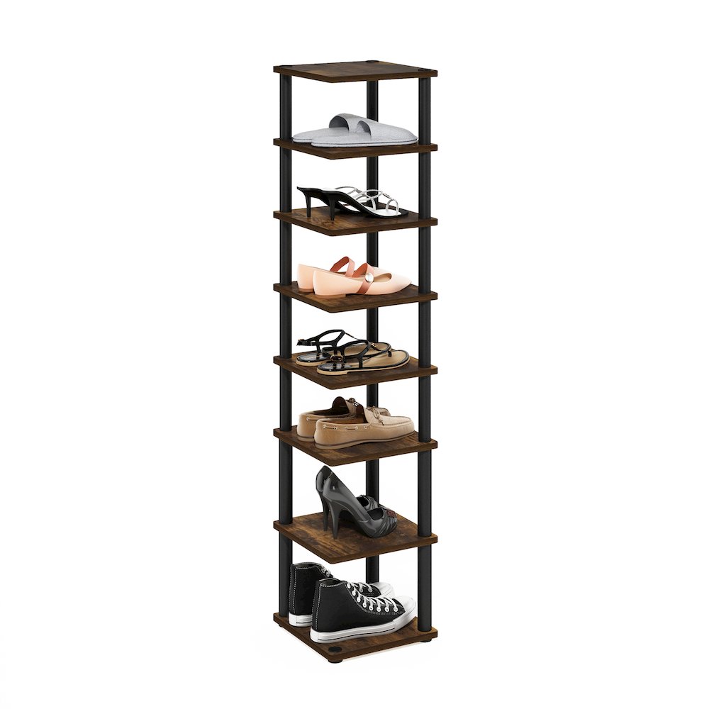 8-Tier Vertical Space Saving Free Standing Shoe Tower, Shoe Rack