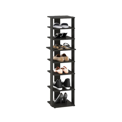 8-Tier Vertical Space Saving Free Standing Shoe Tower, Shoe Rack