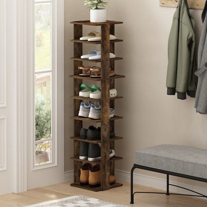 9-Tier Vertical Space Saving Free Standing Shoe Tower, Shoe Rack