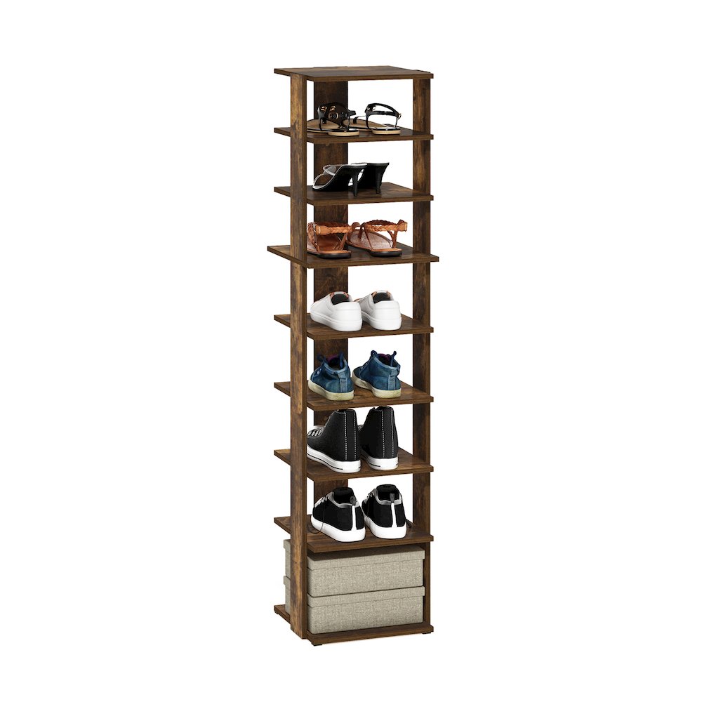 9-Tier Vertical Space Saving Free Standing Shoe Tower, Shoe Rack