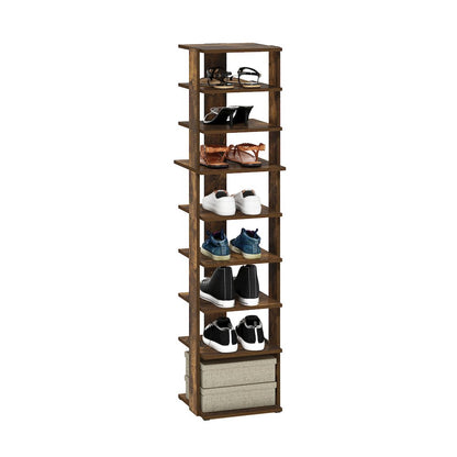 9-Tier Vertical Space Saving Free Standing Shoe Tower, Shoe Rack
