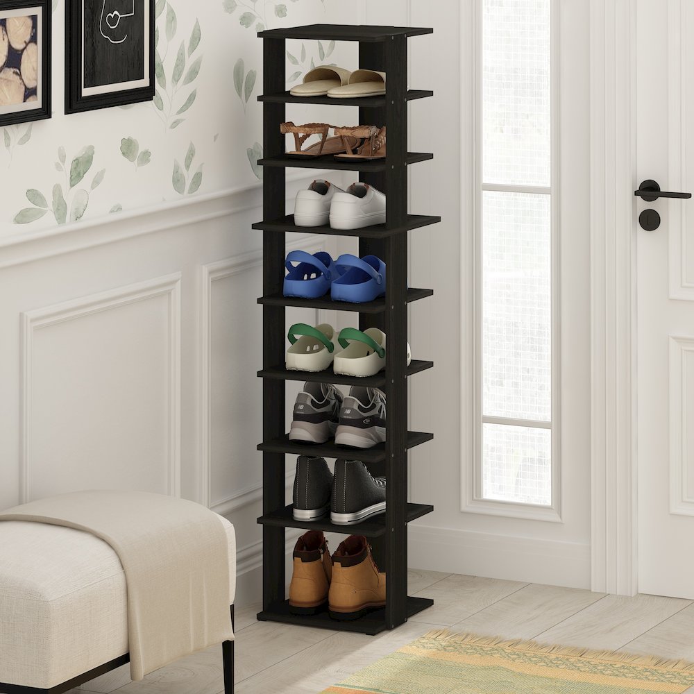 9-Tier Vertical Space Saving Free Standing Shoe Tower, Shoe Rack