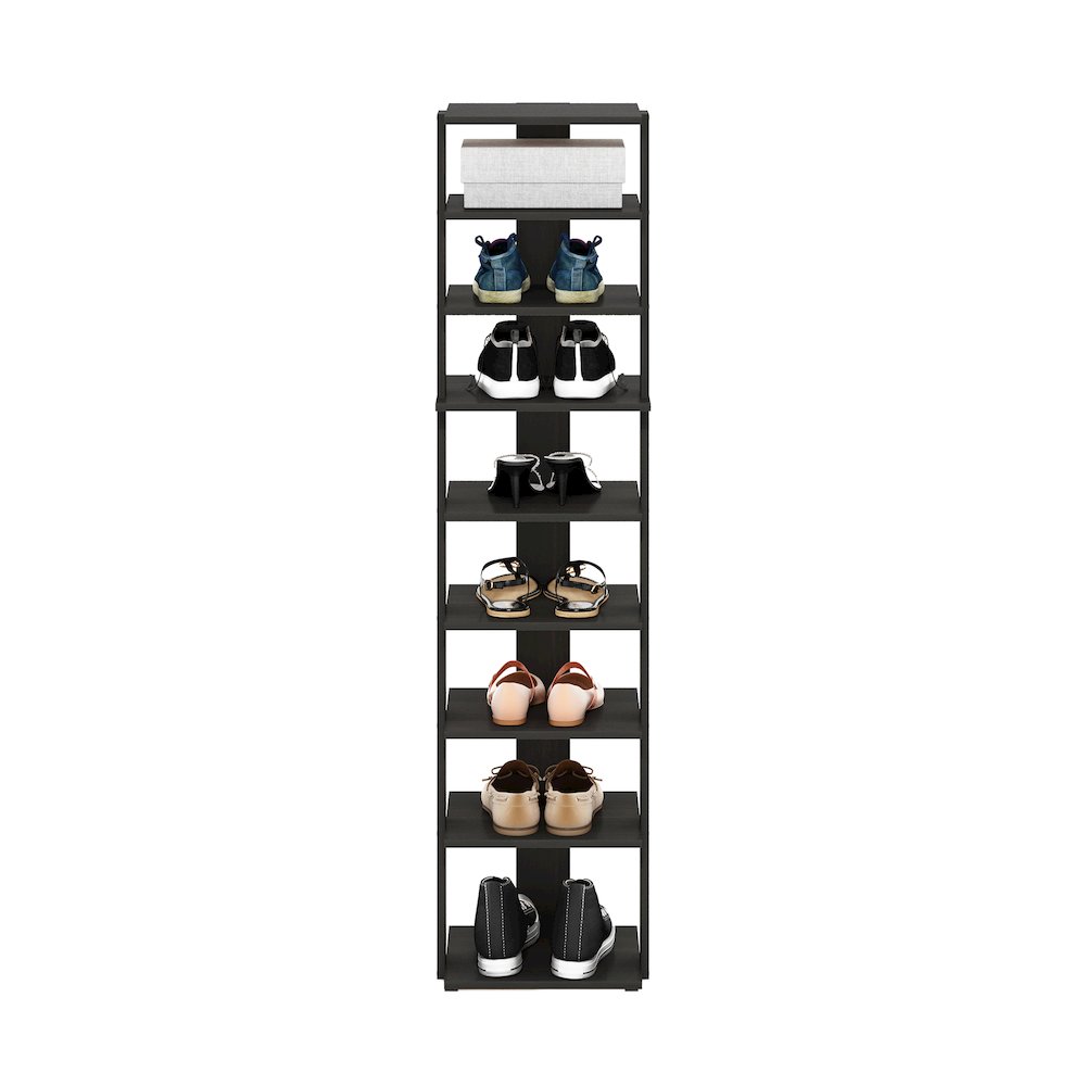 9-Tier Vertical Space Saving Free Standing Shoe Tower, Shoe Rack