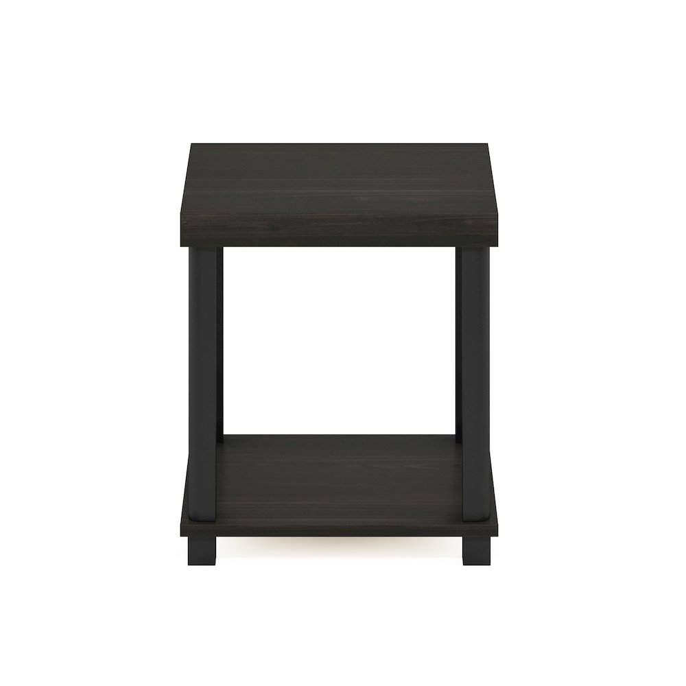 TURN-N-TUBE Night Stand, 2-Tier Thick Tabletop, Espresso