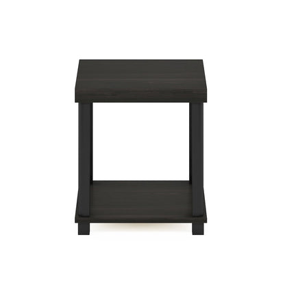 TURN-N-TUBE Night Stand, 2-Tier Thick Tabletop, Espresso