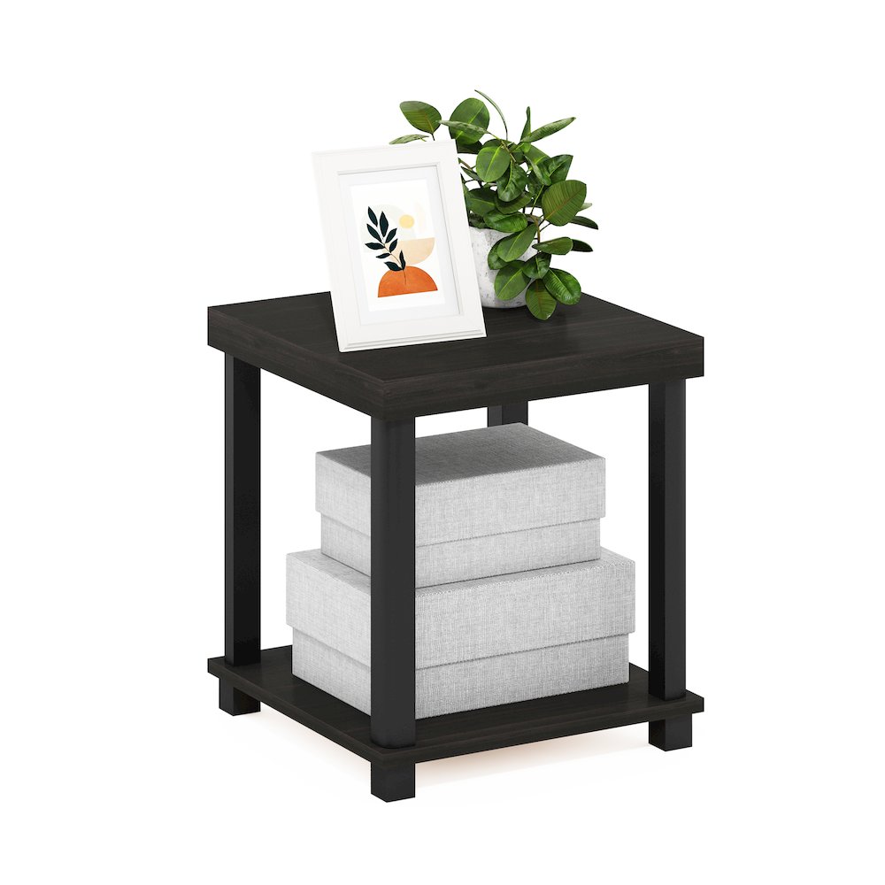 Turn-N-Tube Classic 2-Tier End Table, Side Table, Espresso/Black