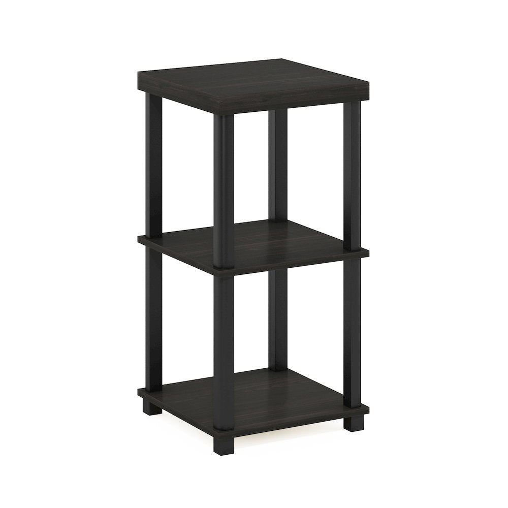 Turn-N-Tube Classic 3-Tier End Table, Side Table, Espresso/Black